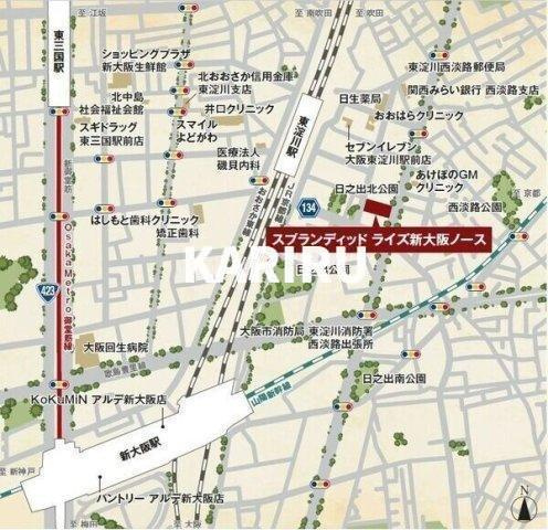 スプランディッドライズ新大阪ノースの地図