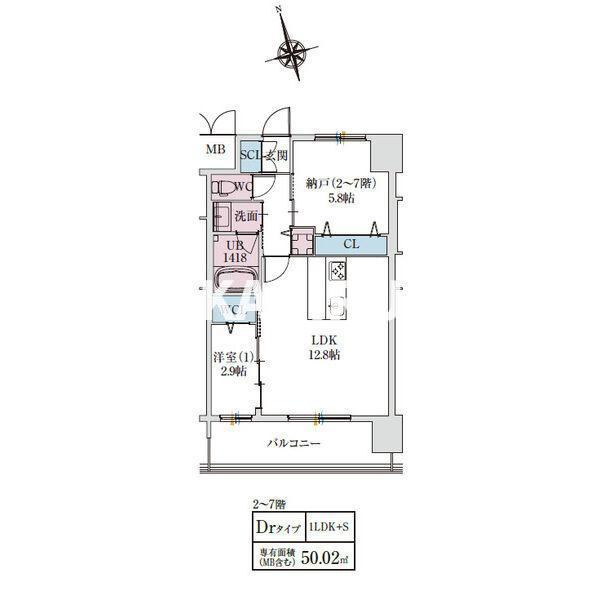 スプランディッドライズ新大阪ノースの間取り