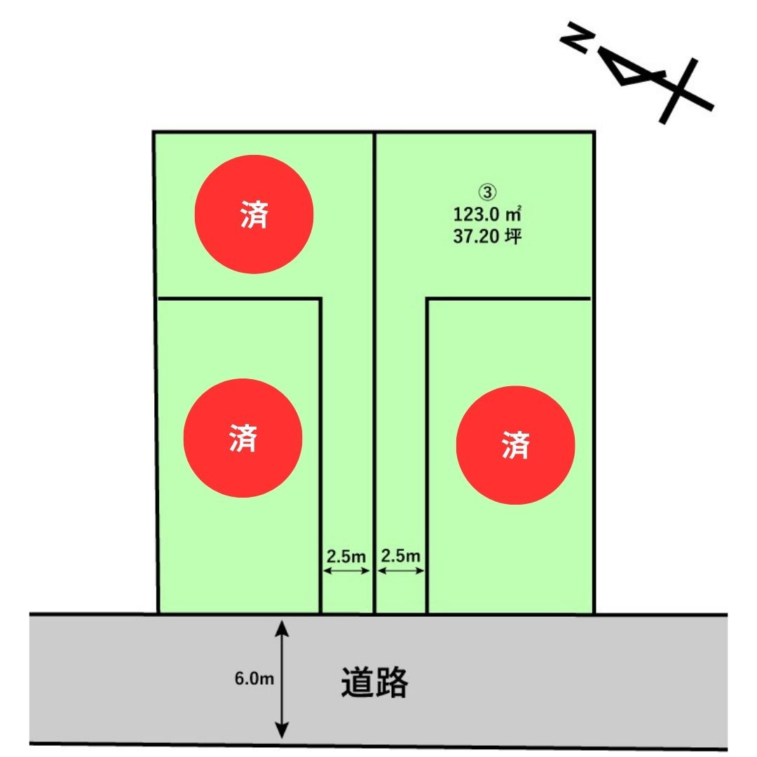 福生市加美平　土地の区画図