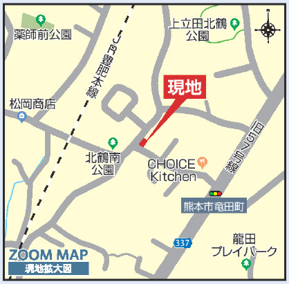 ブルーミングガーデン／北区龍田８丁目３期／１号棟の地図