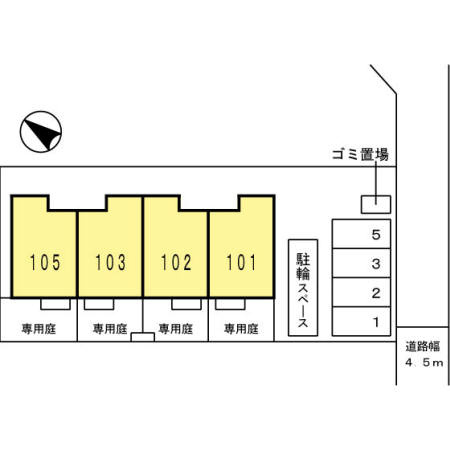 岸和田市上町のハイツの区画図