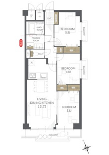 【間取り】ドムール南恩加島 