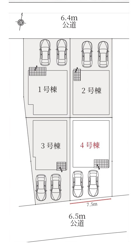 【仲介手数料無料／中村区】Terrechez　名古屋市中村区横井1期　新築戸建　4号棟の区画図