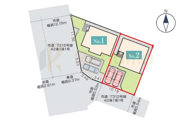 下妻市鬼怒　中古戸建て　2号棟の区画図|大きなお買い物だからこそ、メリット・デメリットを伝えさせて頂きます。
R-homeにお任せください♪