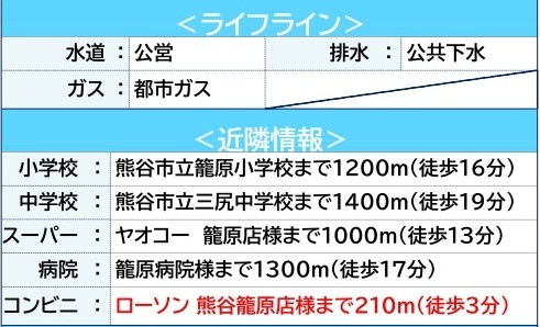中古戸建　熊谷市籠原南2-192-1（リフォーム住宅）の周辺