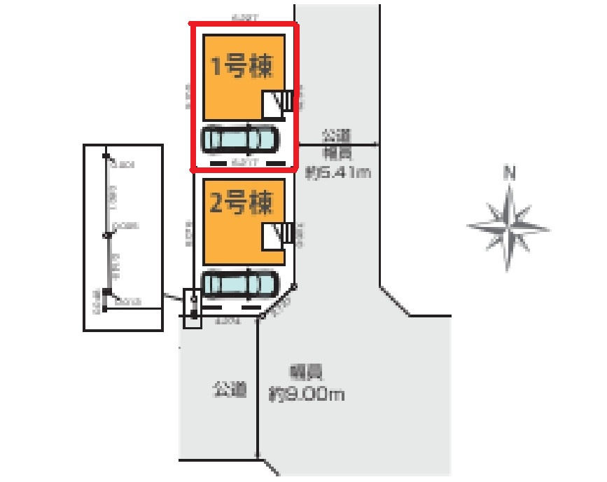 【仲介手数料無料／中村区】KIS　名古屋市井深町1期　新築戸建　2号棟の区画図