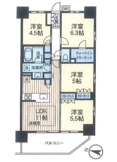 仲介手数料無料　プレシス所沢元町の間取り