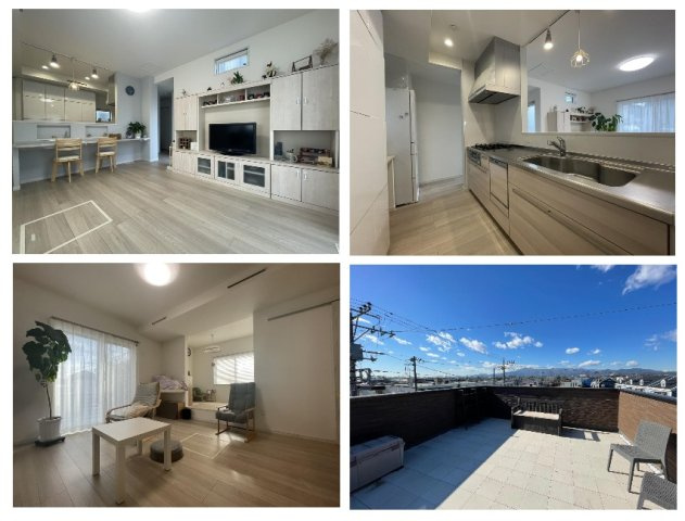 【内装】 | リビング横には素足で過ごせる柔らかなタタミコーナーを配置。　　　　
全室南向きにつき陽当たり良好！ぜひご内見くださいませ♪