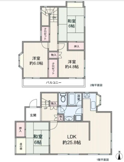 【間取り】 | 茨木市山手台6丁目　中古一戸建