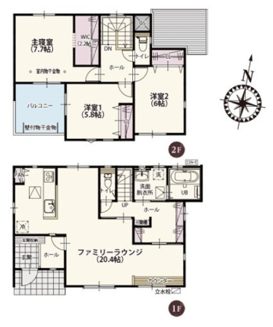 【間取り】 | ワイウッドコート熊谷市上之第9期　戸建住宅 | ≪2号棟≫