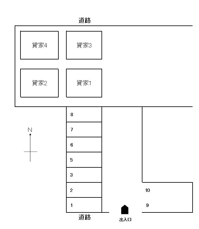 朝倉パーキングの区画図