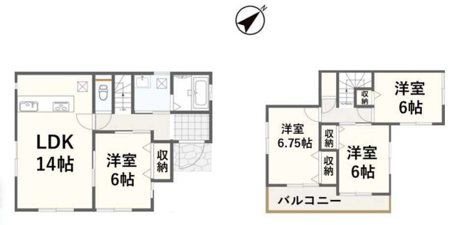 【間取り】 | 桶川市末広3丁目　中古戸建