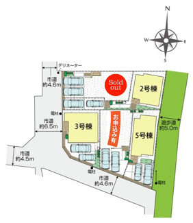 【区画図】 | 【仲介手数料無料！！】府中市四谷４丁目　新築戸建て（全5棟）1号棟　4550万円