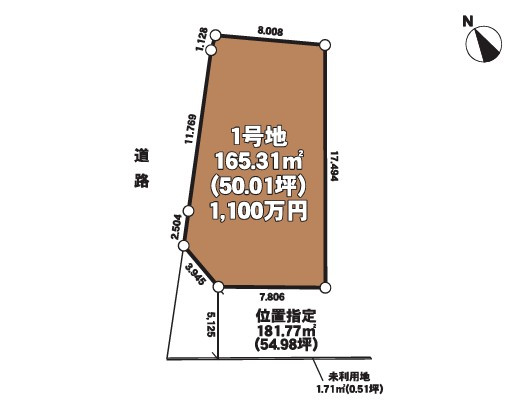 高崎市新町24-1期　1区画の土地図