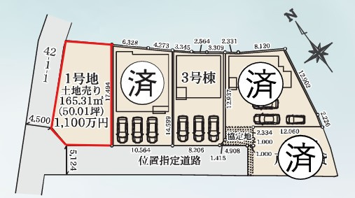 高崎市新町24-1期　1区画の区画図