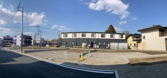高崎市新町24-1期　1区画の前面道路含む現地写真