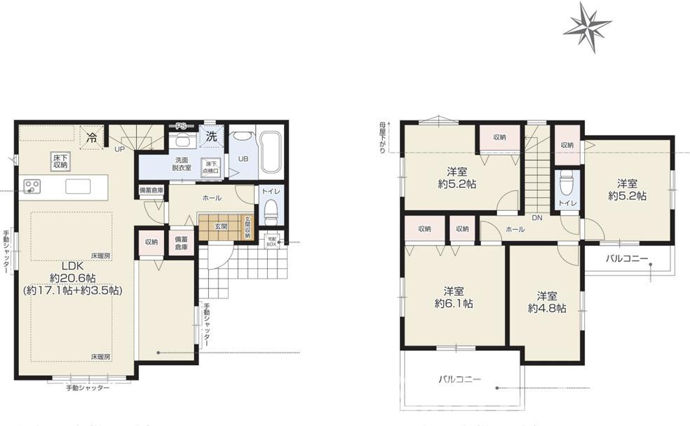 藤沢市片瀬５丁目２１５９－８新築戸建ての間取り