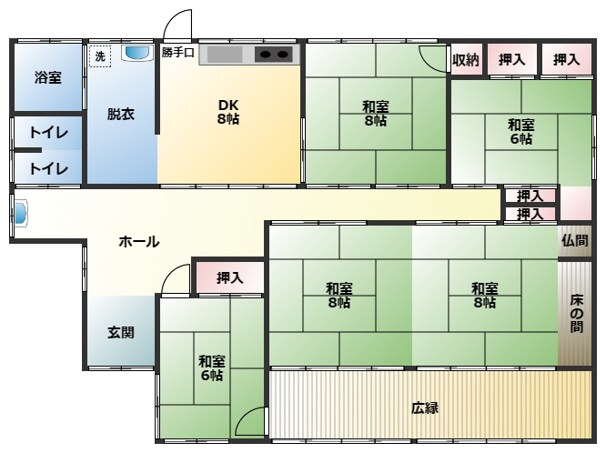 都城市太郎坊町の中古一戸建の間取り