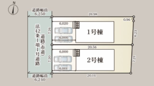 佐賀市神野西　第７　2号棟の区画図