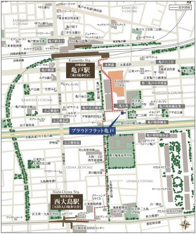 プラウドフラット亀戸の地図