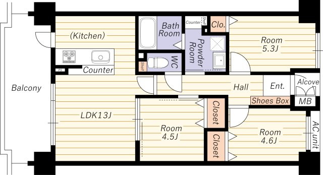 【間取り】 | グランコート西中島 | 南向き・陽当り良好・Ｒ７年９月中旬室内改装済・ペット飼育可