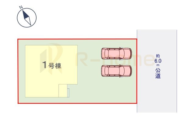 守谷市薬師台8期　新築戸建て　1号棟の区画図|大きなお買い物だからこそ、メリット・デメリットを伝えさせて頂きます。
R-homeにお任せください♪