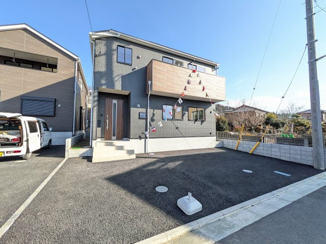八王子市　川口町　新築一戸建て　８６期の外観|～太陽光発電搭載　開発分譲地につき美しい街並み　保育園・小中学校・公園が徒歩圏内です～