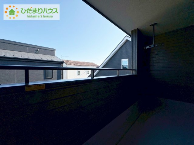 ひたちなか足崎19期　新築戸建　1号棟のバルコニー|広々としたバルコニー。お洗濯物もぜーんぶ干せちゃいます！！