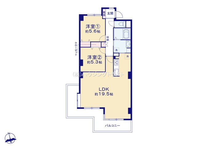 仲介手数料無料　リーベスト所沢７階の間取り