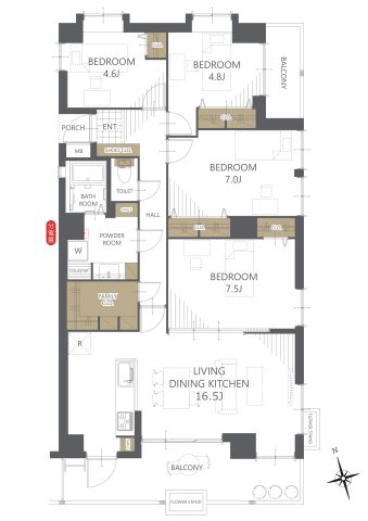 【間取り】アーサヒルズB棟 