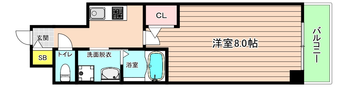 大阪市城東区古市３丁目の賃貸マンションの間取り
