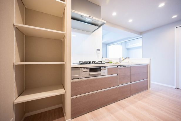ヒルハイツ藤が丘壱番館のキッチン|細々としたキッチンのものをしまえる収納