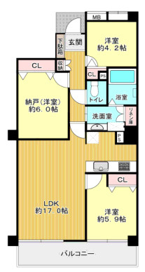 フェスタ立花南館イーストの間取り