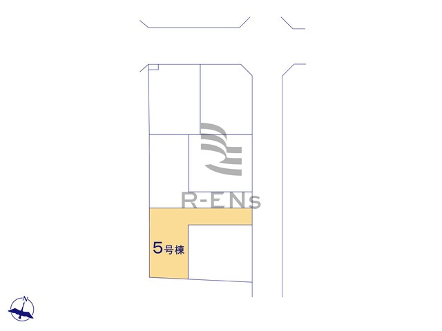 【区画図】 | 練馬区石神井台３丁目　新築戸建て　5号棟 | 5号棟：四季を楽しめる公園が徒歩圏内にある、心地よい暮らし。
