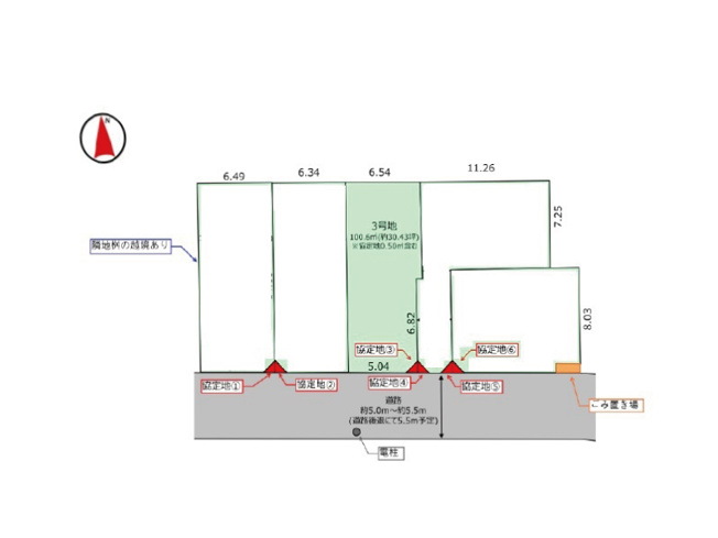 【土地図】 | 練馬区高松6丁目　建築条件無売地　全5区画　（成増店） | 建築条件無しですので、お好きなハウスメーカーにて建築できます