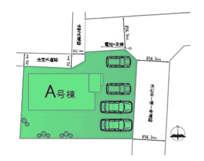 【区画図】 | ハートフルタウン高崎市双葉町11ーA | 高崎駅まで徒歩19分！
敷地面積60坪以上！カースペースは並列4台駐車可能！