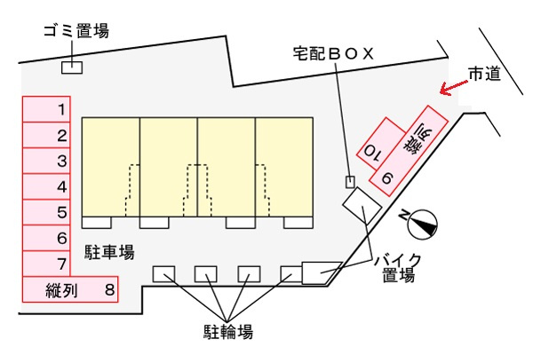 パークヒルズ利根六番館の駐車場|駐車場