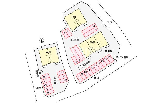 グリーンヒル三城弐番館Aの区画図