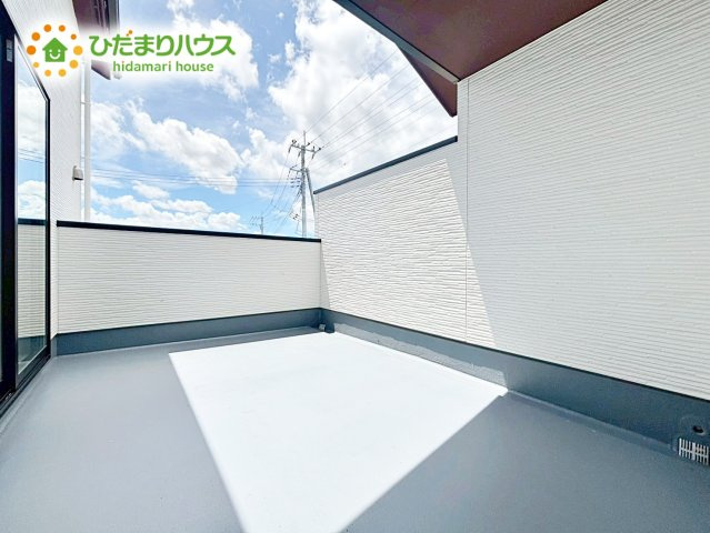 【バルコニー】 | 笠間市南友部1期　新築戸建　2号棟 | 広いインナーバルコニーは、ランドリースペースだけでなく、椅子を置いて風にあたりながら読書なんていかがでしょうか(^^♪