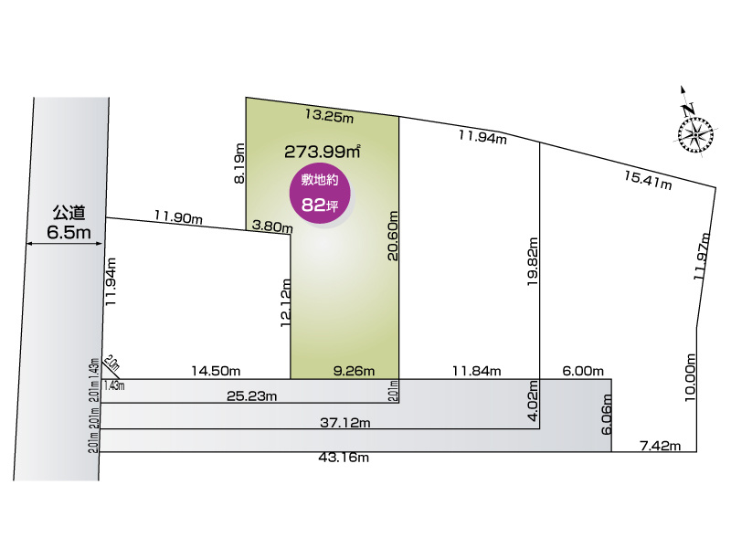 【伊勢崎市西久保町2号地　区画図】