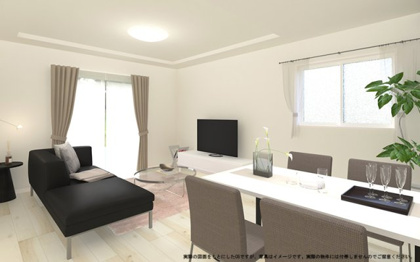 【完成予想図】 | 【LDK　イメージパース】
※画像は設計図面を基に作成したイメージです。