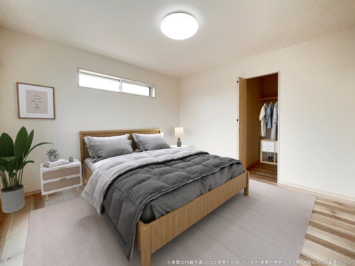 【寝室】 【寝室】 | 【主寝室 CG家具設置イメージ】
※画像に含まれる家具家電はCGで作成したイメージです。実際の物件には付帯しません。