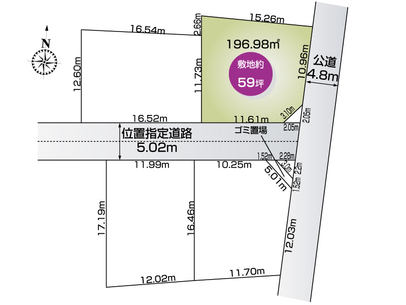 【伊勢崎市国定町2丁目4号地　区画図】