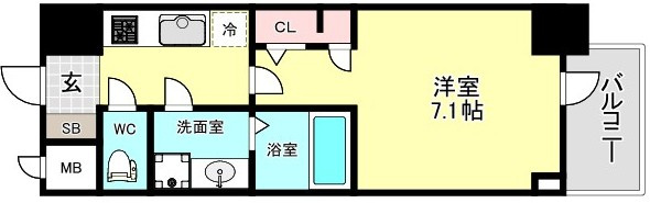 S-RESIDENCE阿波座bouncyの間取り