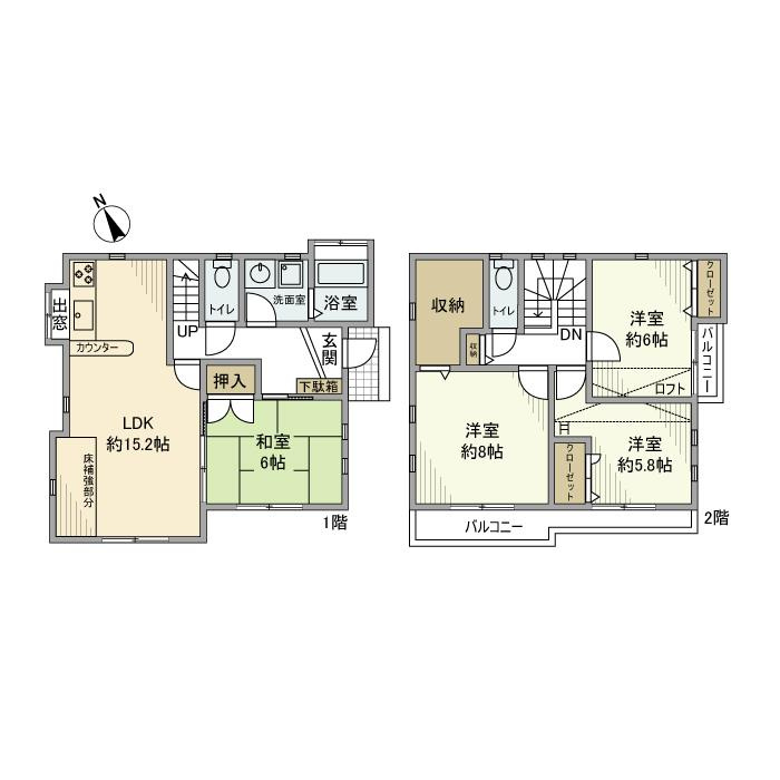 下作延戸建の間取り