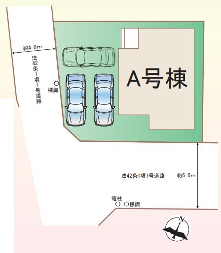 大和市西鶴間4丁目新築戸建て　A号棟の区画図|区画図「大和市西鶴間4丁目新築戸建て　A号棟」