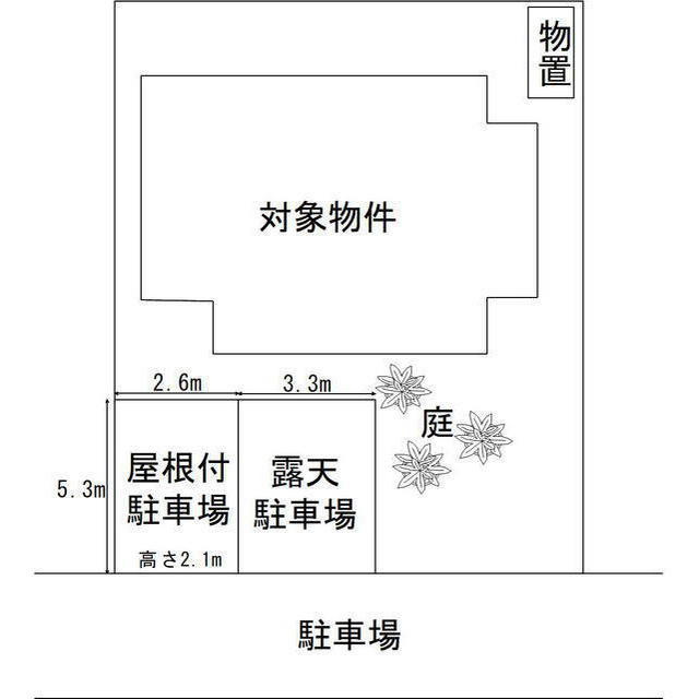 岐阜市岩井の一戸建ての駐車場