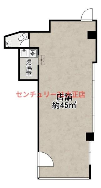 大阪市大正区泉尾１丁目の店舗事務所の間取り