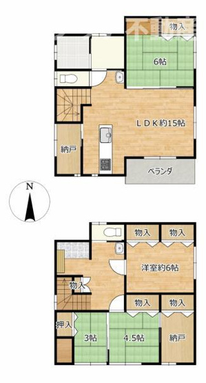 【間取り】 | 前橋市六供町　中古住宅　勾配天井の明るいリビング