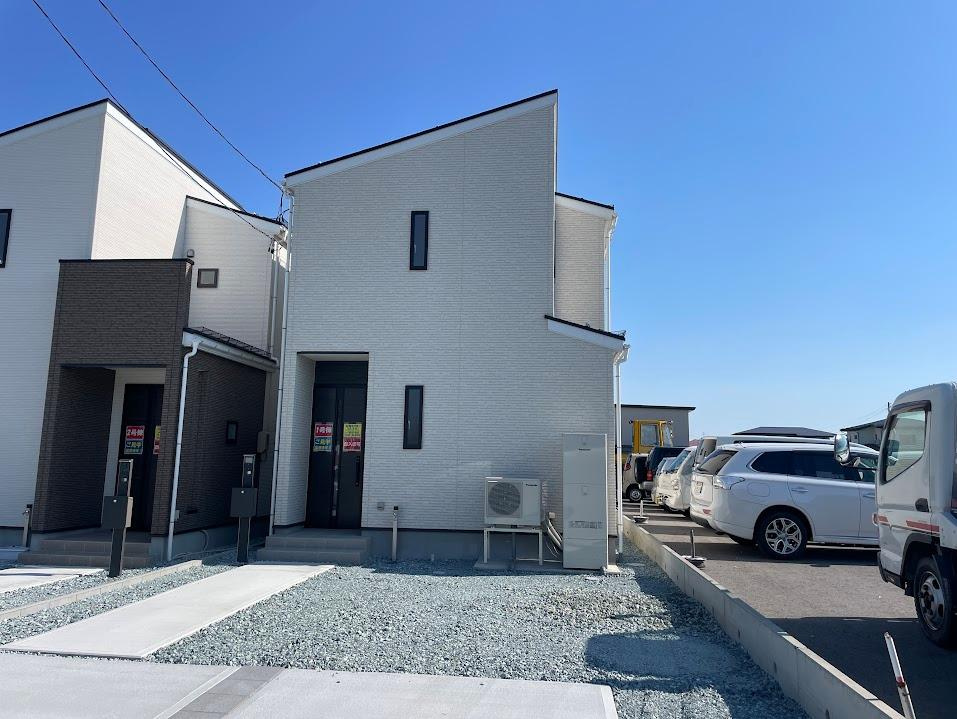 河北町谷地【建売住宅】1号棟の外観|現地外観写真。ご予約受付中！